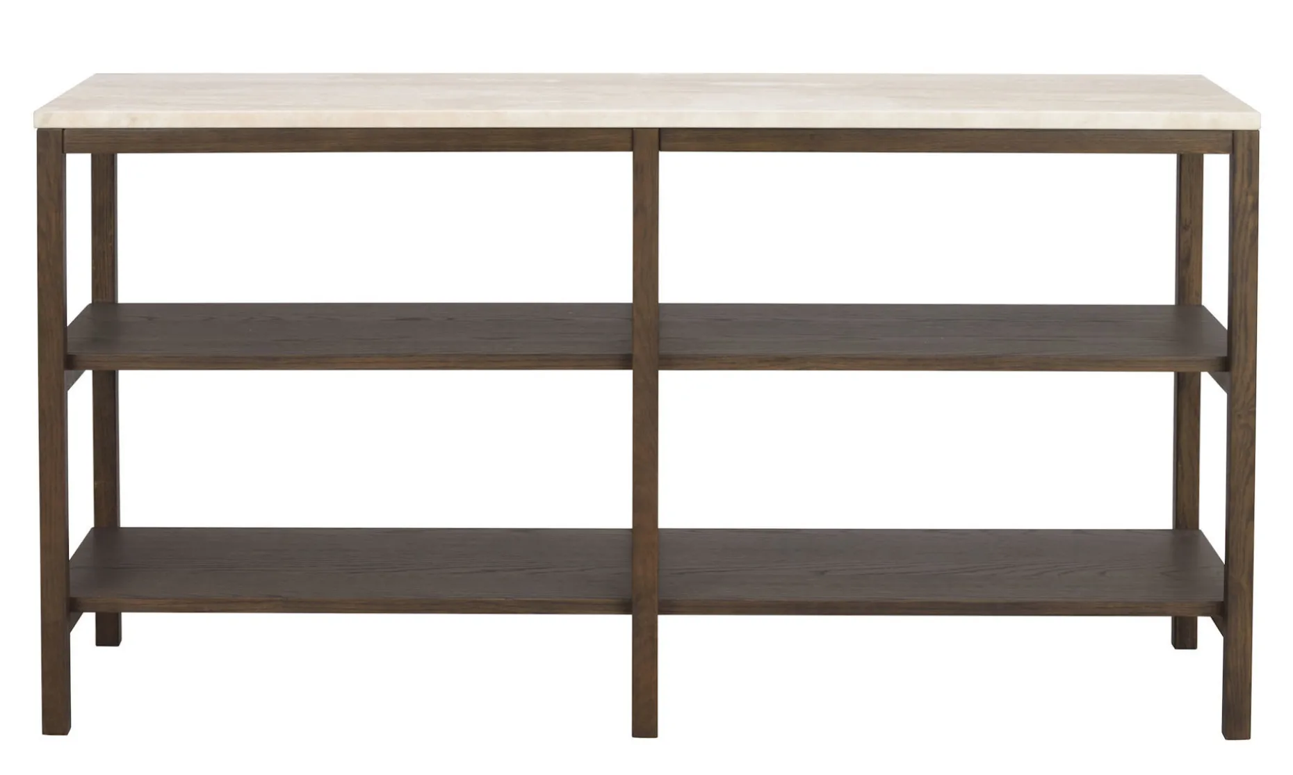 ORWEL Avlastningsbord 140xH75 beige travertin/brun ek