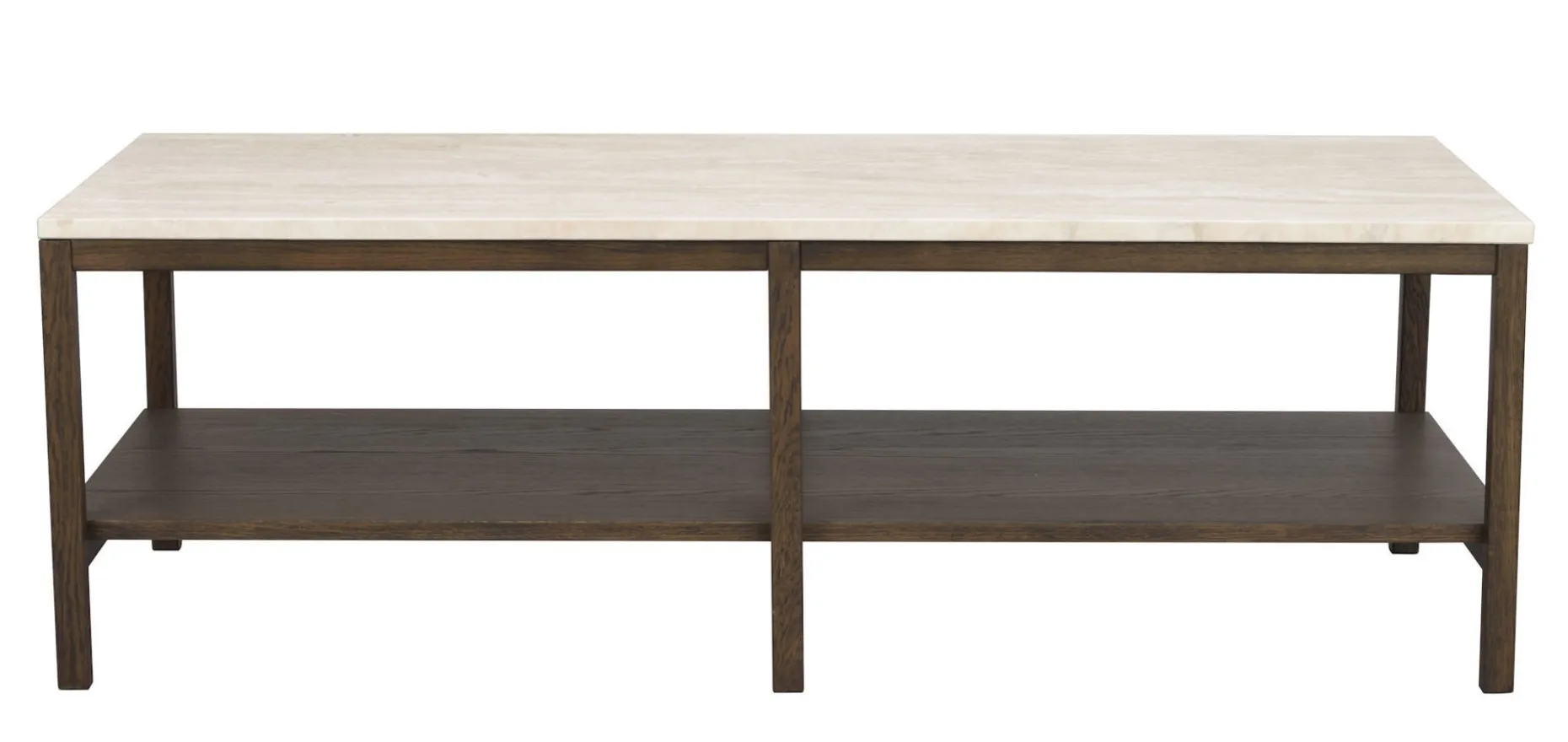 ORWEL Soffbord 140xH60 beige travertin/brun ek