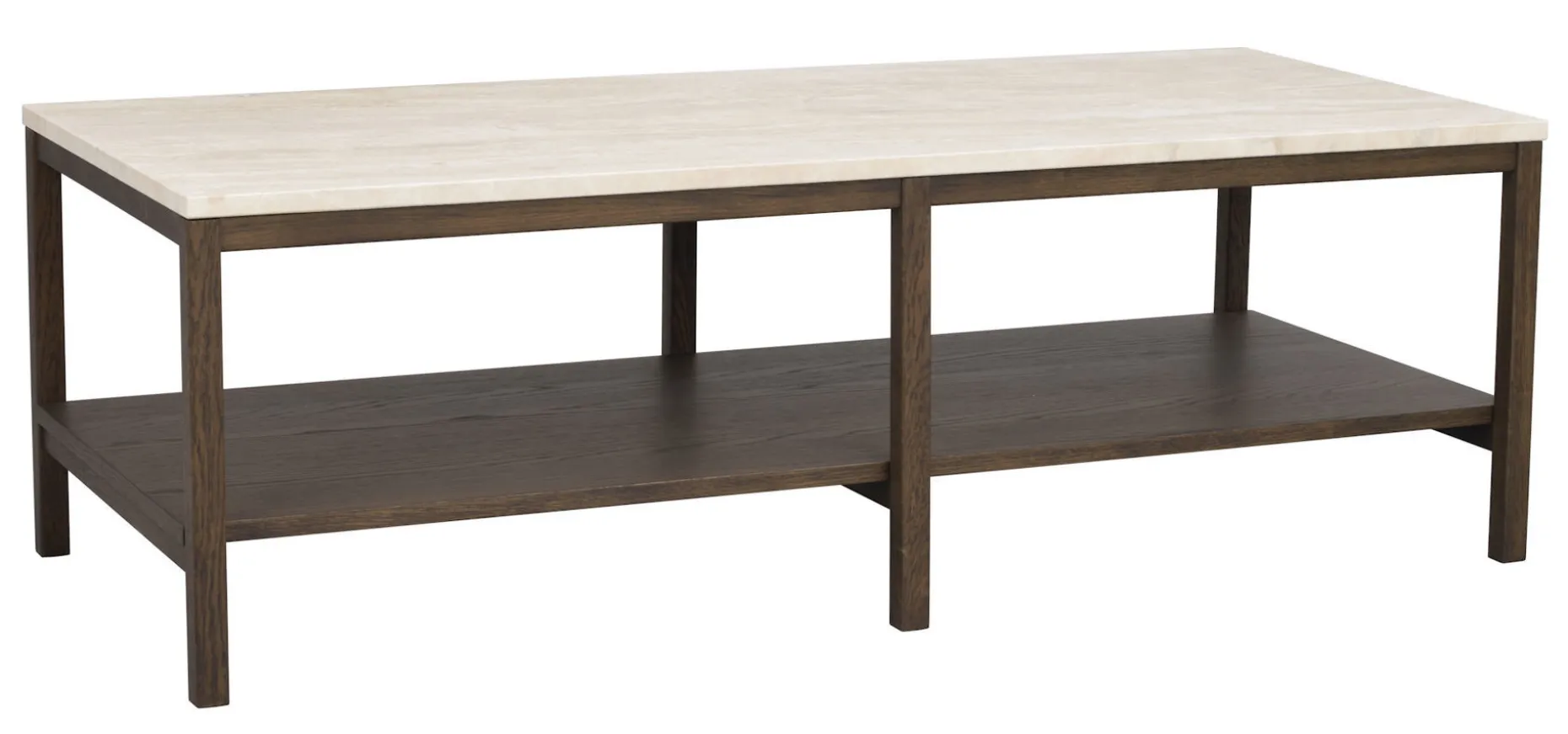 ORWEL Soffbord 140xH60 beige travertin/brun ek