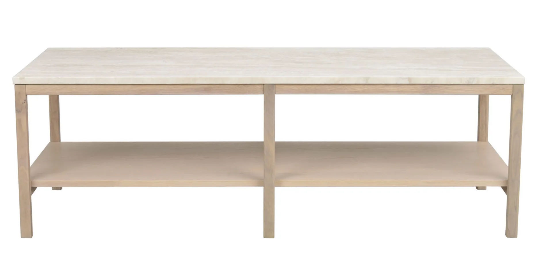 ORWEL Soffbord 140xH60 beige travertin/vitpigmenterad ek