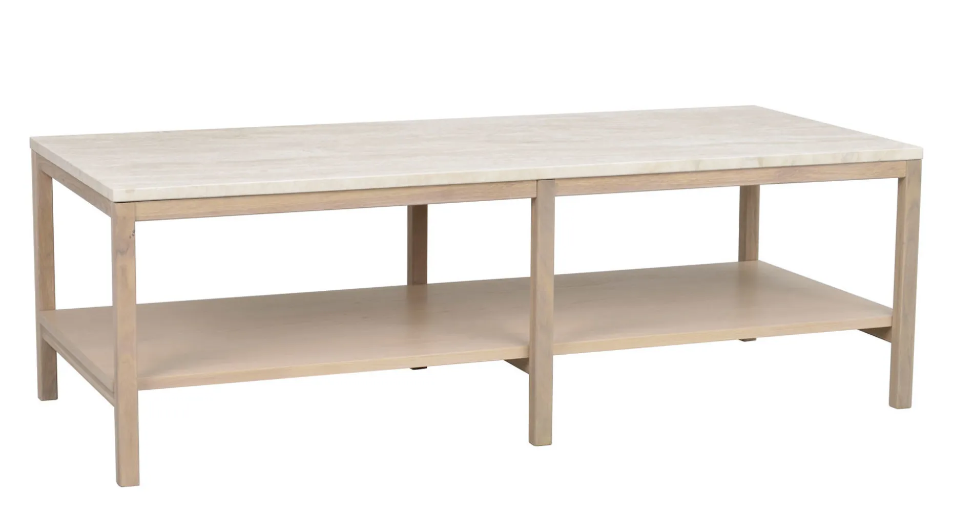 ORWEL Soffbord 140xH60 beige travertin/vitpigmenterad ek