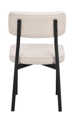 PAISLEY stol ljusbeige tyg/svart metall