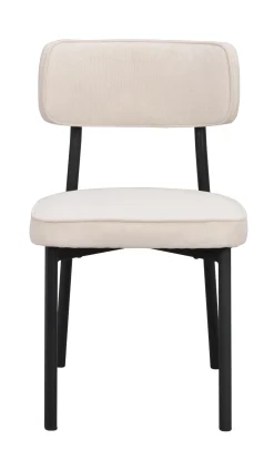 PAISLEY stol ljusbeige tyg/svart metall