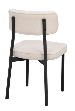 PAISLEY stol ljusbeige tyg/svart metall