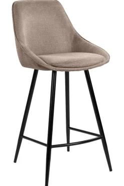 PARTIDA Barstol m ben, tyg Belfast 04 brun/svart metall, SH67cm