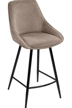 PARTIDA Barstol m ben, tyg Belfast 04 brun/svart metall, SH67cm