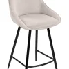 PARTIDA Barstol m ben, tyg Belfast 23 light beige/svart metall, SH67cm