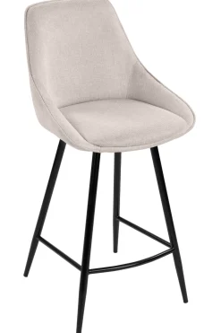 PARTIDA Barstol m ben, tyg Belfast 23 light beige/svart metall, SH67cm