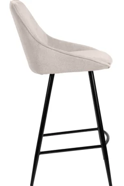 PARTIDA Barstol m ben, tyg Belfast 23 light beige/svart metall, SH67cm