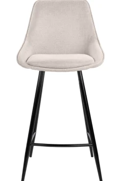 PARTIDA Barstol m ben, tyg Belfast 23 light beige/svart metall, SH67cm