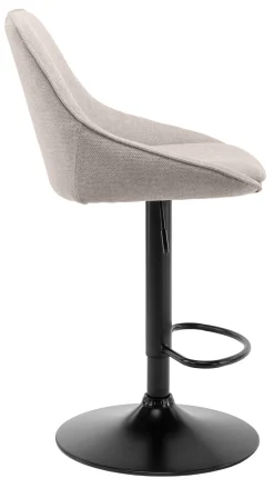 PARTIDA Barstol m trumpetfot & gaslift, tyg Belfast 23 light beige/svart metall, SH63,5-84cm