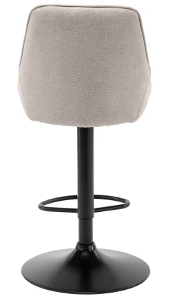 PARTIDA Barstol m trumpetfot & gaslift, tyg Belfast 23 light beige/svart metall, SH63,5-84cm