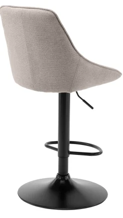 PARTIDA Barstol m trumpetfot & gaslift, tyg Belfast 23 light beige/svart metall, SH63,5-84cm