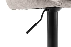 PARTIDA Barstol m trumpetfot & gaslift, tyg Belfast 23 light beige/svart metall, SH63,5-84cm