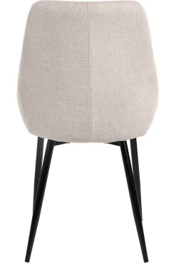 PARTIDA Matstol FAST, tyg Belfast 23 light beige/svart metall