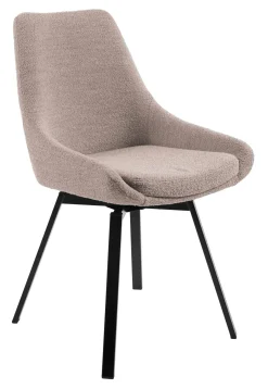 PARTIDA Matstol m snurr, tyg Alpine (bouclé) 01 beige/svart metall