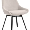 PARTIDA Matstol m snurr, tyg Belfast 23 light beige/svart metall