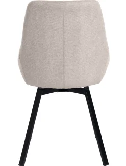 PARTIDA Matstol m snurr, tyg Belfast 23 light beige/svart metall