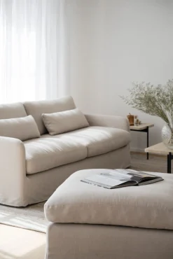 PEYTON soffa 3-sits beige tyg Ursula #282 (k3)