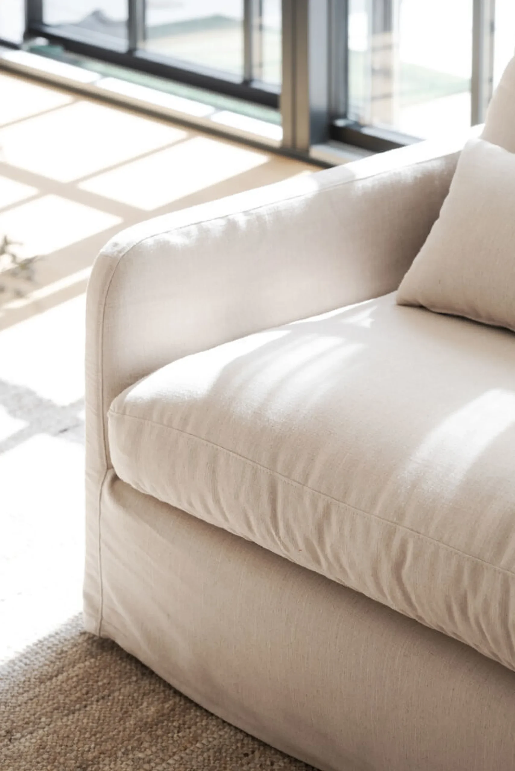 PEYTON soffa 3-sits beige tyg Ursula #282 (k3)