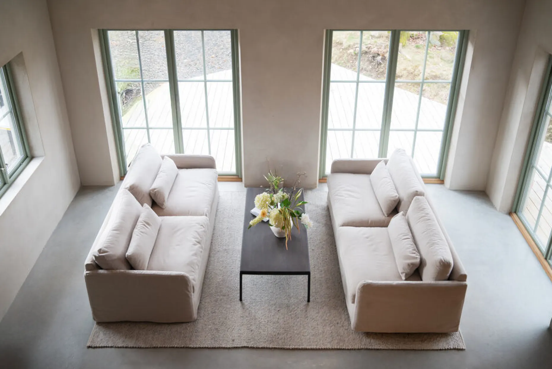 PEYTON soffa 3-sits beige tyg Ursula #282 (k3)