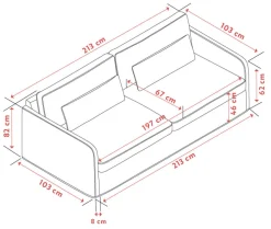 PEYTON soffa 3-sits beige tyg Ursula #282 (k3)