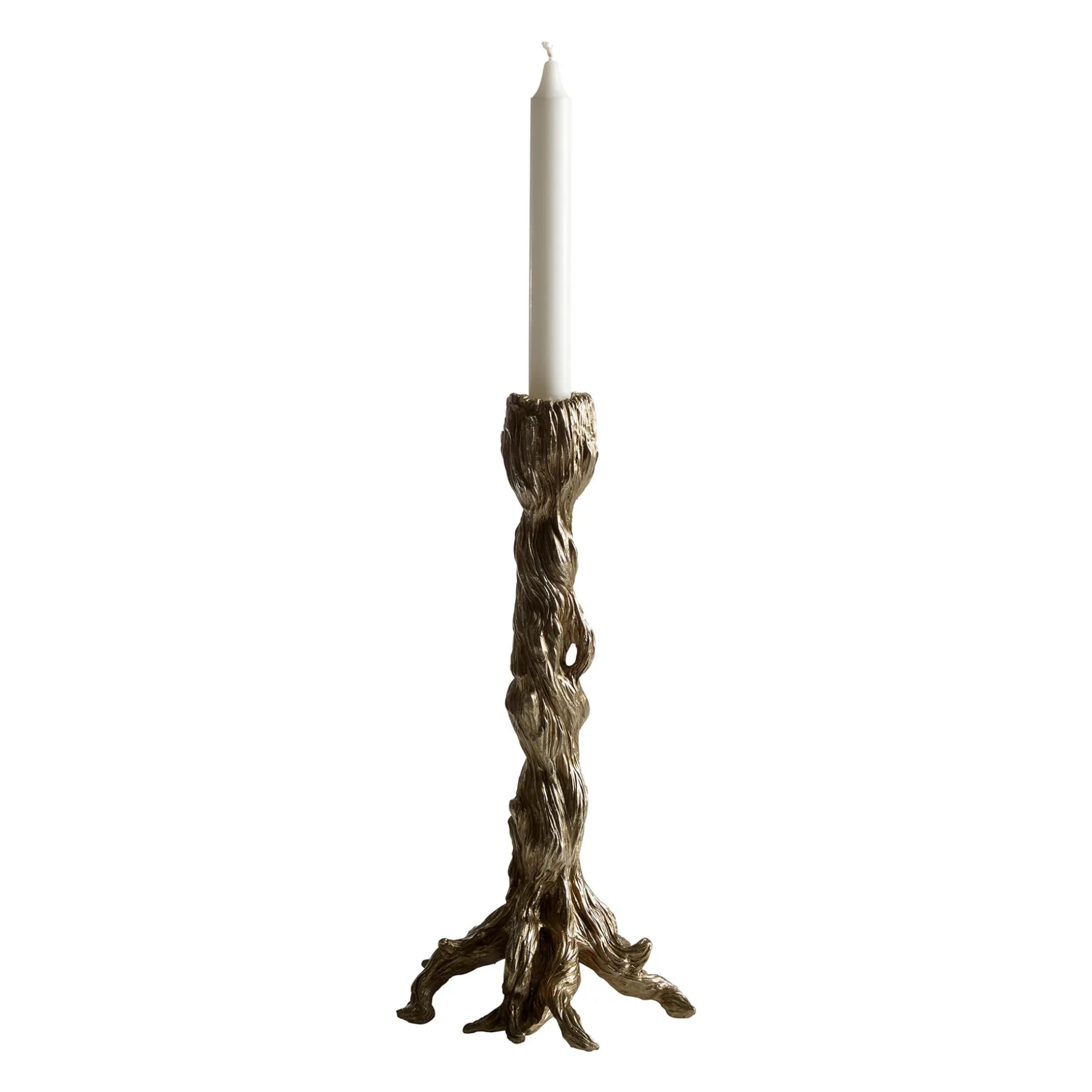 PISTILL Ljusstake silver 15cm h34cm 100% polyresin
