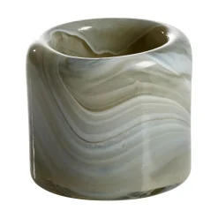 PURO Ljuslykta beige 9x9 h9cm 100% munblåst glas