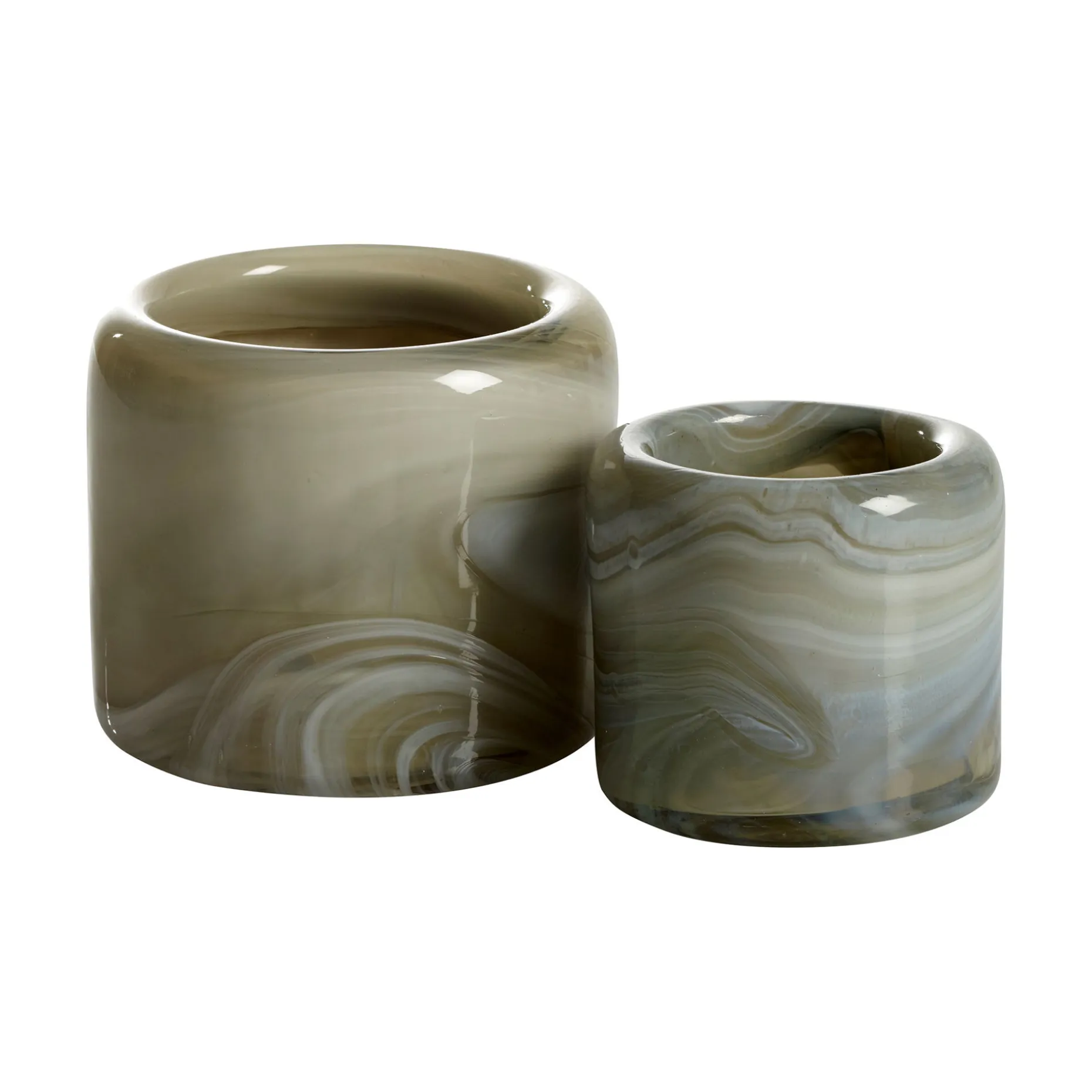 PURO Ljuslykta beige 11x11 h12cm 100% munblåst glas