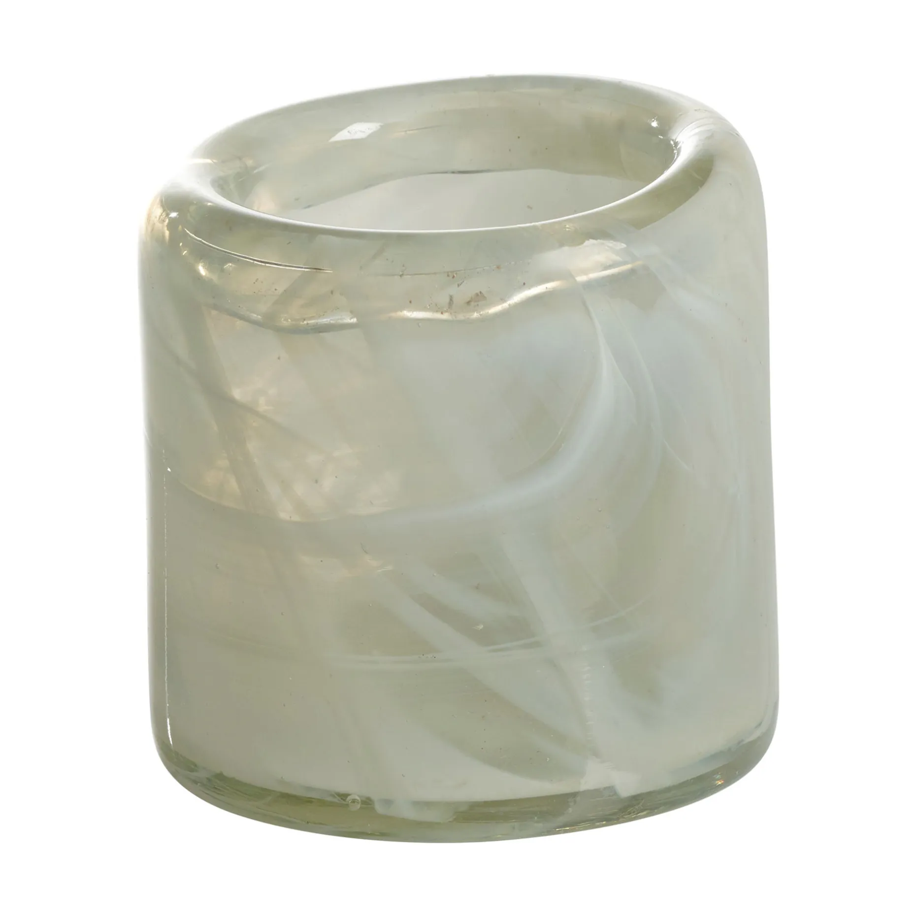 PURO Ljuslykta creme 9x9 h9cm 100% munblåst glas