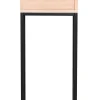 REGGIANO Sängbord H75, vitpigmenterad ek, svarta metallben, låda, lackad ekfaner, wl100
