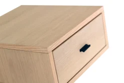 REGGIANO Sängbord vägghängt m låda, vitpigmenterad, lackad ekfaner, wl100
