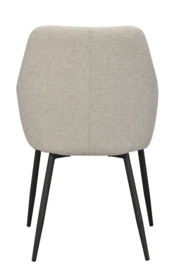 REILY karmstol tyg beige tyg svarta metallben