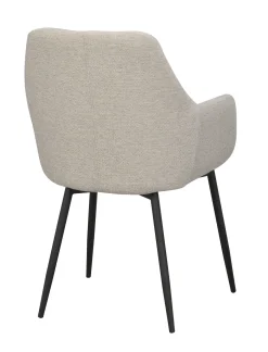REILY karmstol tyg beige tyg svarta metallben