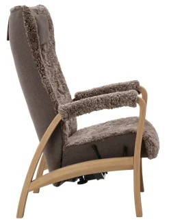 RELAX Fåtölj fast inkl pall fårskinn Sahara/Facet 36 shitake/Vintage Brown/oljad ek PAKETPRIS *NY*