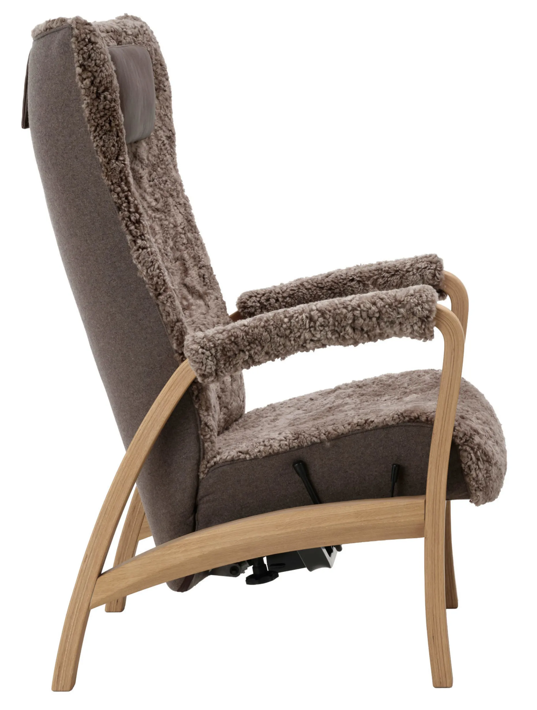 RELAX Fåtölj fast inkl pall fårskinn Sahara/Facet 36 shitake/Vintage Brown/oljad ek PAKETPRIS *NY*