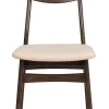RODHAM Stol lackad massiv brun ek tyg beige