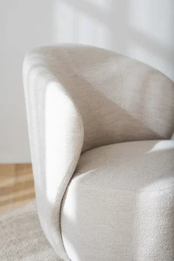 ROSELAWN fåtölj ljusbeige tyg snurr