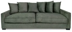 SAVOY 3-sits soffa 2 plymåer (LS) tyg Vogue 11 wintermoss, arm Clementine, wengeben