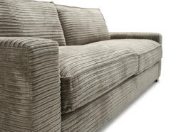 SAVOY (TD) 3-sits soffa 2 plymåer tyg Duo 5 Brown arm=Savoy, wengeben