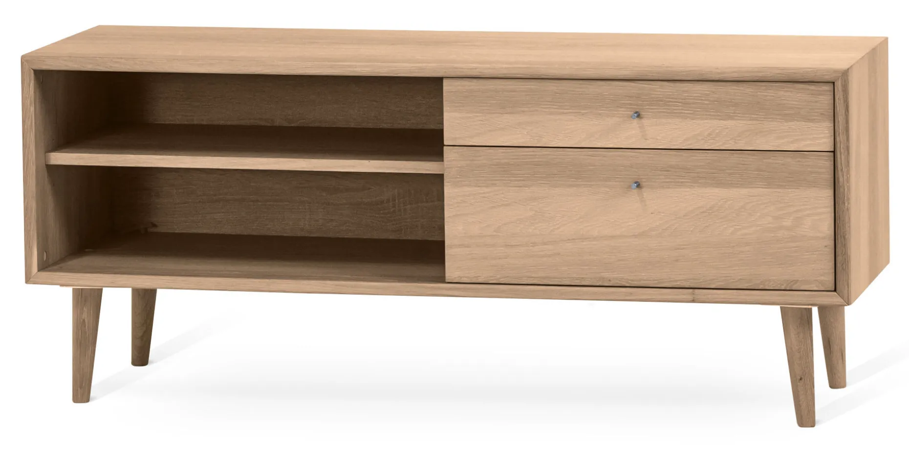 SCANDI Mediabänk 120 cm oljad ek