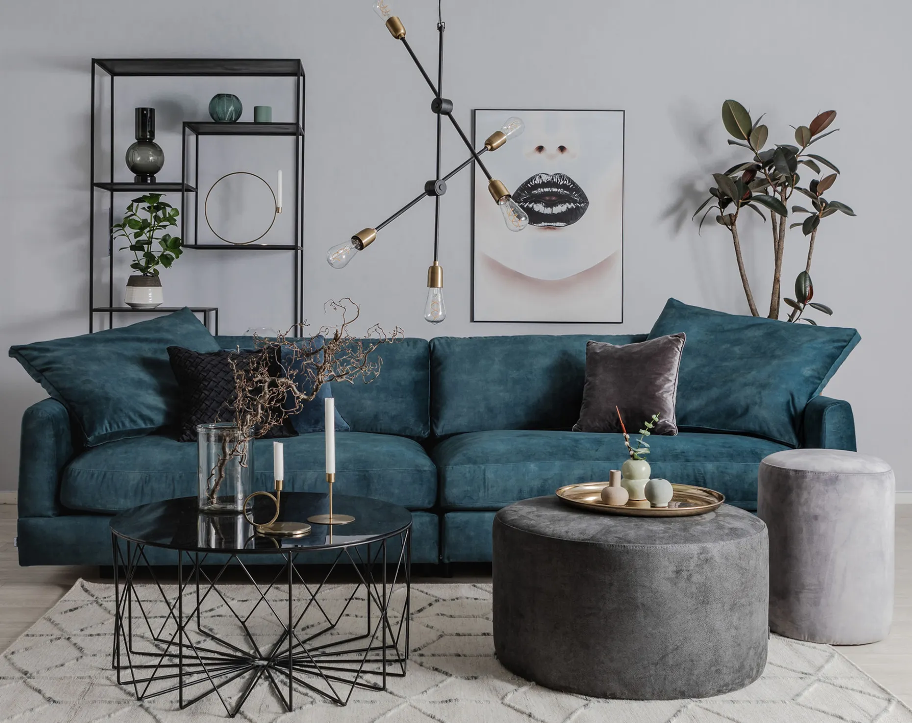 SENSE Sittpuff 70 cm tyg Reno 66 grey