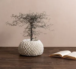 SHELLY Vas glaserad keramik creme