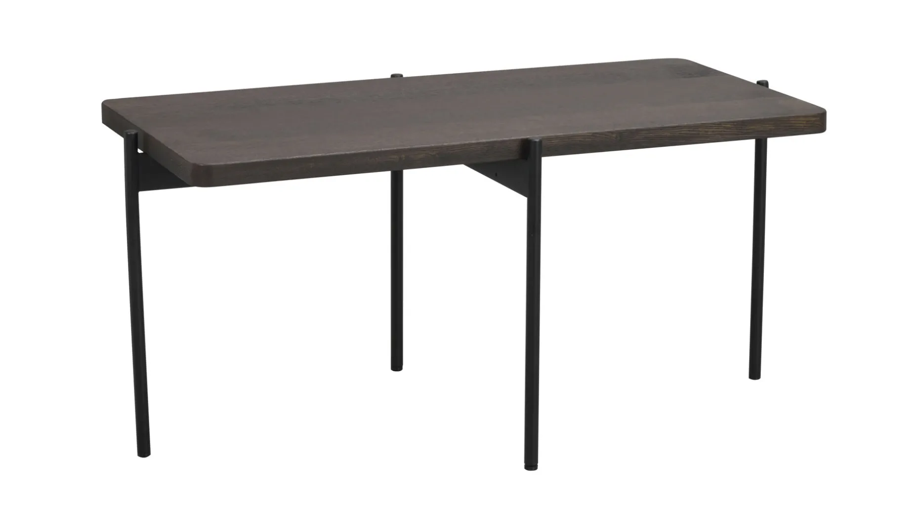 SHELTON Sidobord brunoljad ask L95, B50 H45cm svart metall