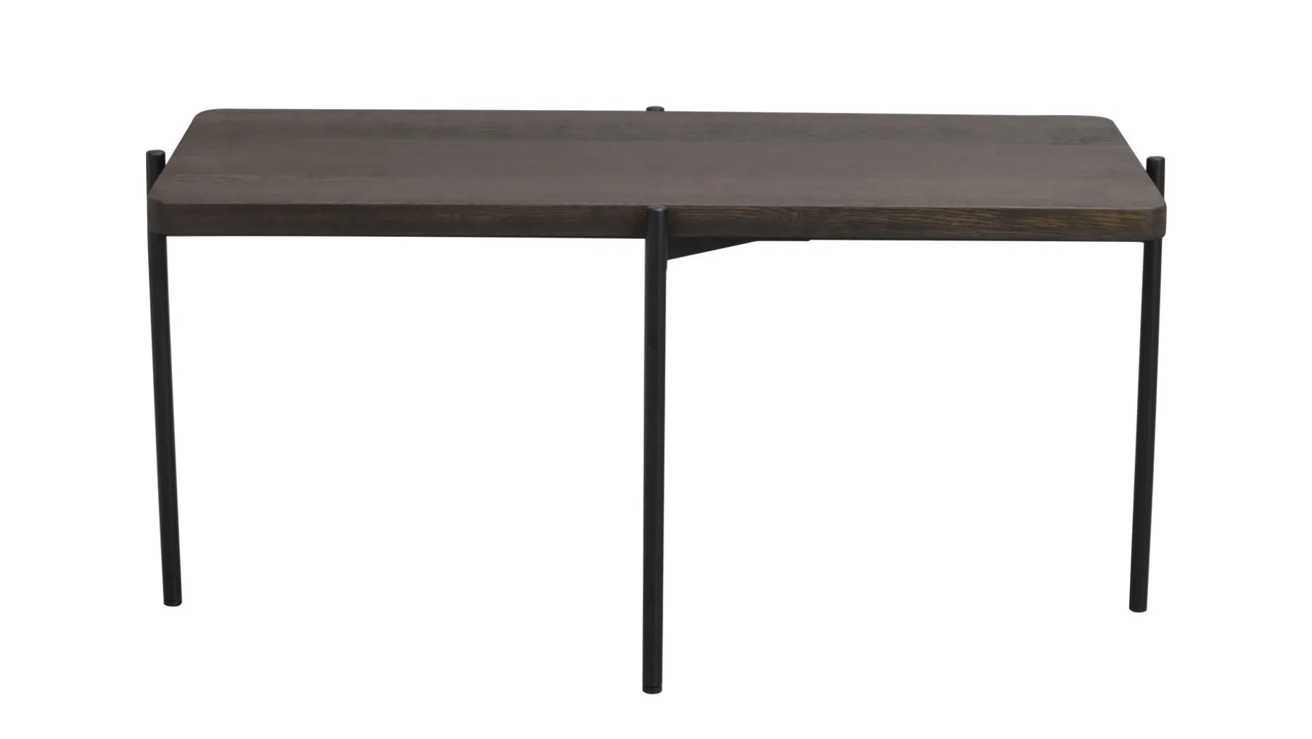 SHELTON Sidobord brunoljad ask L95, B50 H45cm svart metall