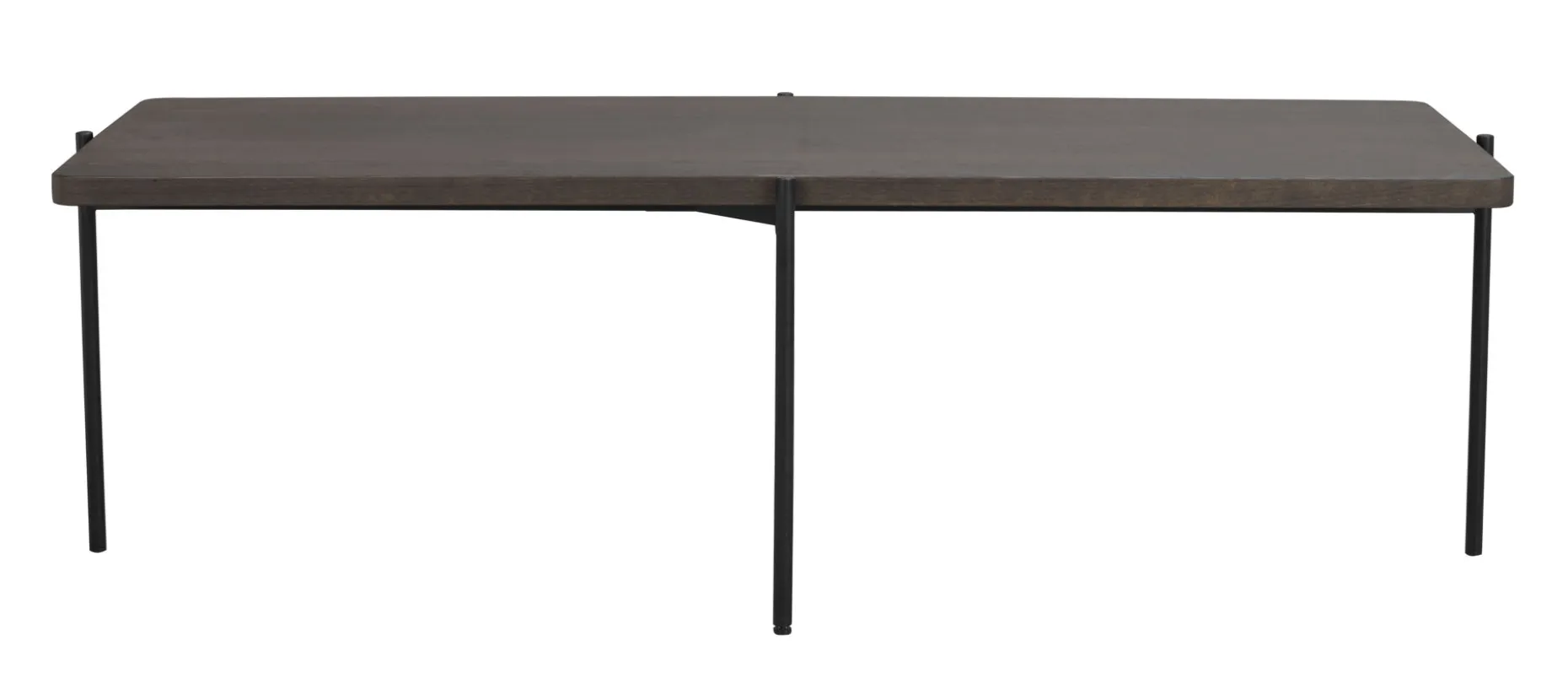 SHELTON Soffbord brunoljad ask L145, B60 H45cm svart metall