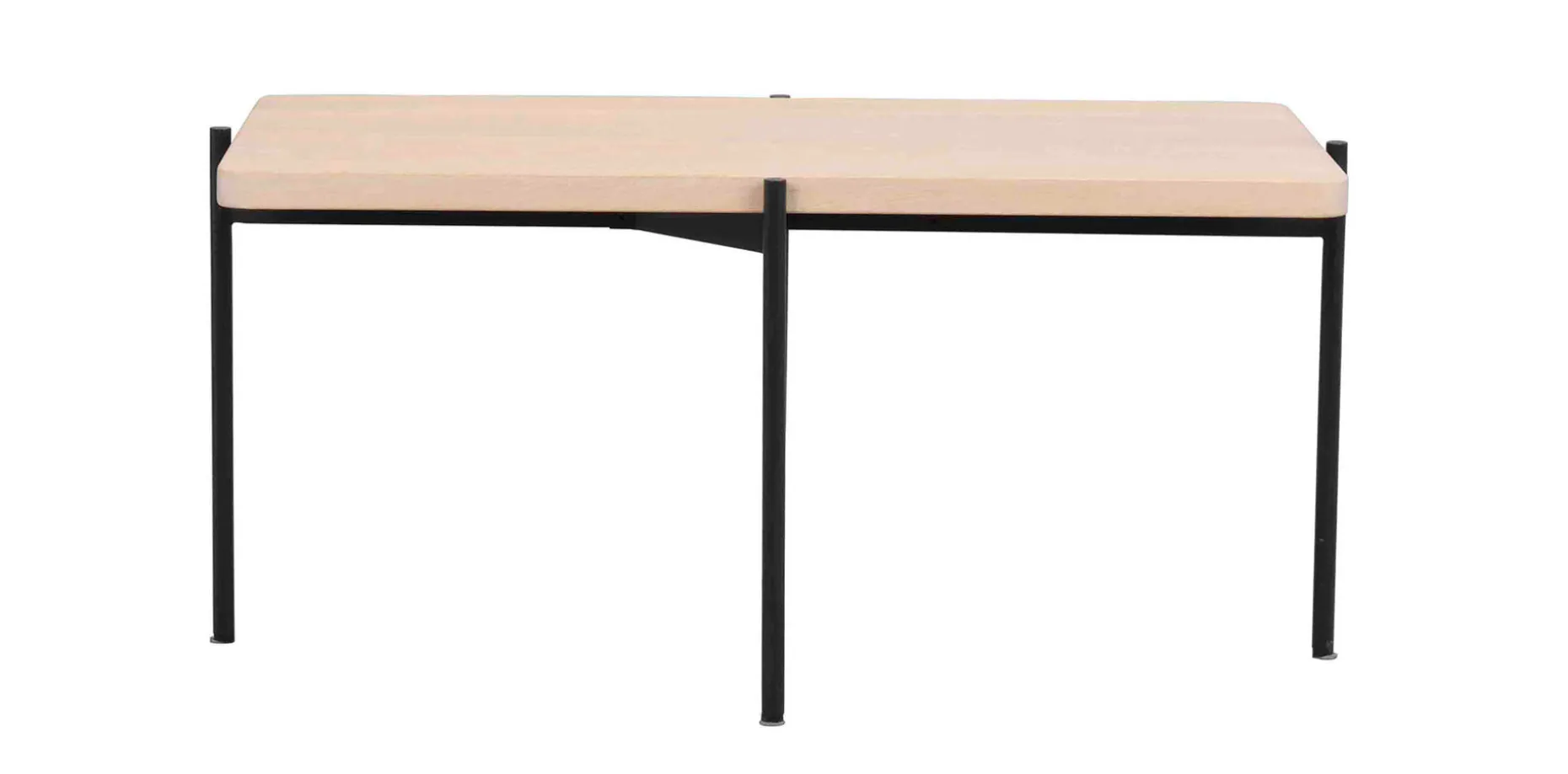 SHELTON soffbord 95x50 vitpigment ek/svart metall