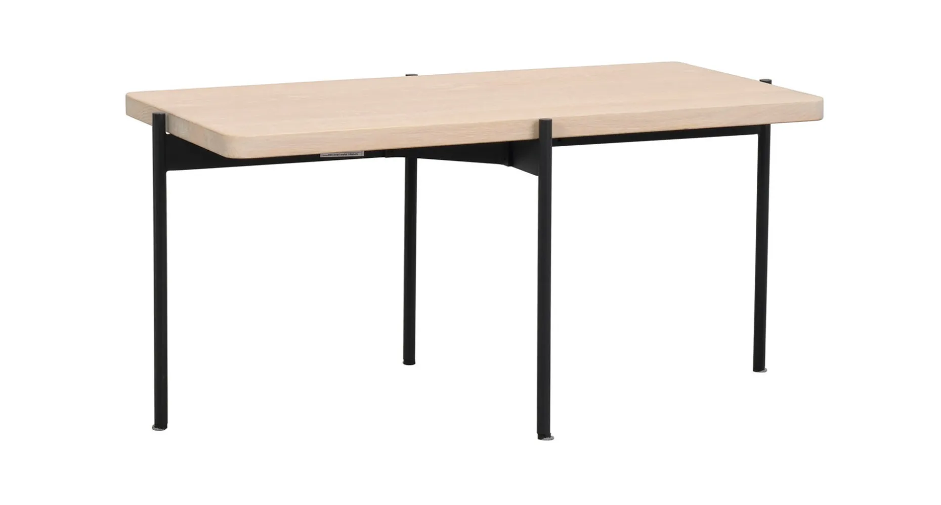 SHELTON soffbord 95x50 vitpigment ek/svart metall