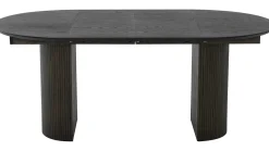 SHIRAZ Matbord Ø105 + 2 ilägg á 40cm, brunbetsad lackad ekfanér