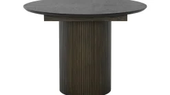 SHIRAZ Matbord Ø105 + 2 ilägg á 40cm, brunbetsad lackad ekfanér